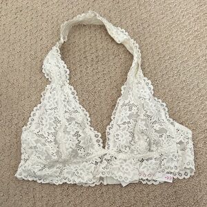 Xhilaration White Lace Halter Bralette